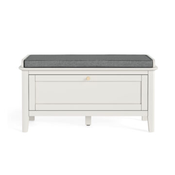 Dover White Storage Bench | Assembled