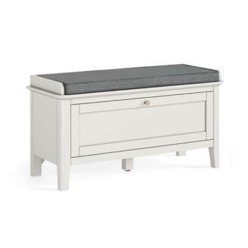 Dover White Storage Bench | Assembled