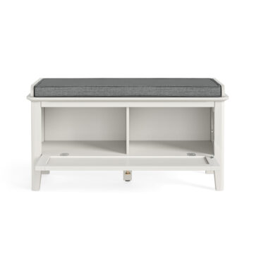 Dover White Storage Bench | Assembled