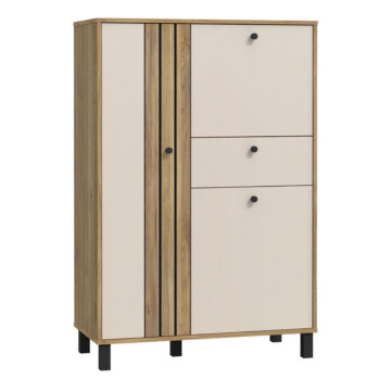 Grafton 3 Door 1 Drawer Cabinet In Cream and Oak