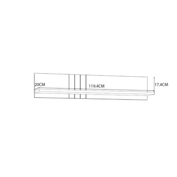 Vista Cream Wall Shelf 120cm | Oak Finish