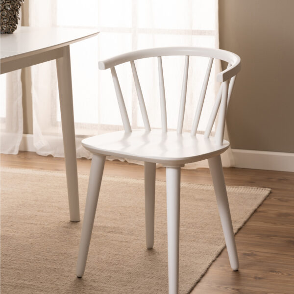 Strath Dining Chair in White Set of 2 | Assembly Required