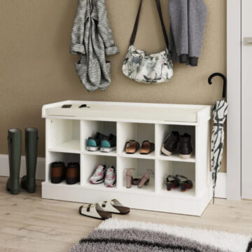 Shoe Bench | White | Self Assembly | Clearance