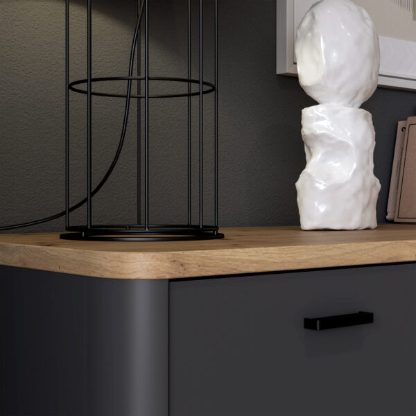 Willow TV Unit with 1 Drawer 1 Flip Door in Grey and Oak | Assembly Required
