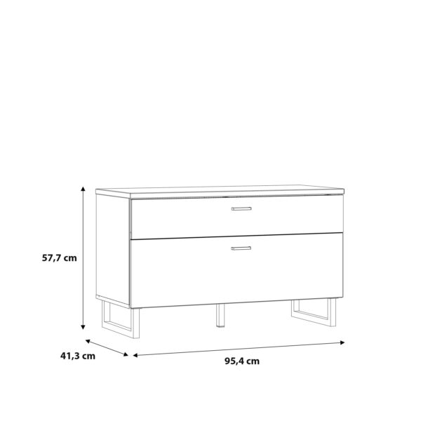 Willow TV Unit with 1 Drawer 1 Flip Door in Grey and Oak | Assembly Required