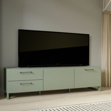 Saul 2 Door 2 Drawer TV Unit in Sage Green