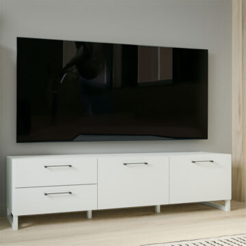 Saul 2 Door 2 Drawer TV Unit in Light Grey