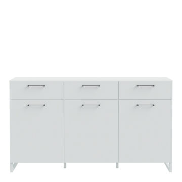 Sali 3 Door 3 Drawer Chest in Light Grey