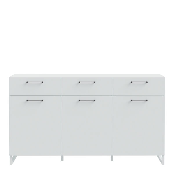 Sali 3 Door 3 Drawer Chest in Light Grey