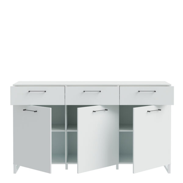 Saul 3 Door 3 Drawer Chest in Light Grey | Assembly Required