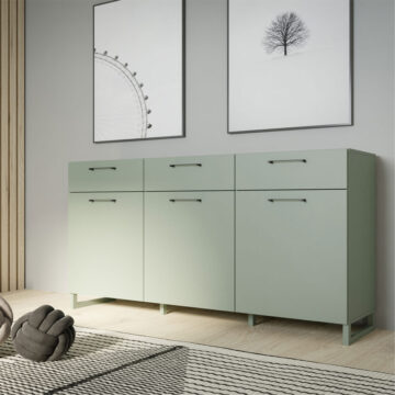 Saul 3 Door 3 Drawer Chest in Sage Green