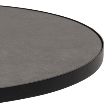 Soileil Black Low Round Coffee Table | Ceramic Top | 85.7x40cm