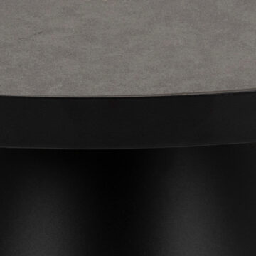 Soileil Black Low Round Coffee Table | Ceramic Top | 85.7x40cm
