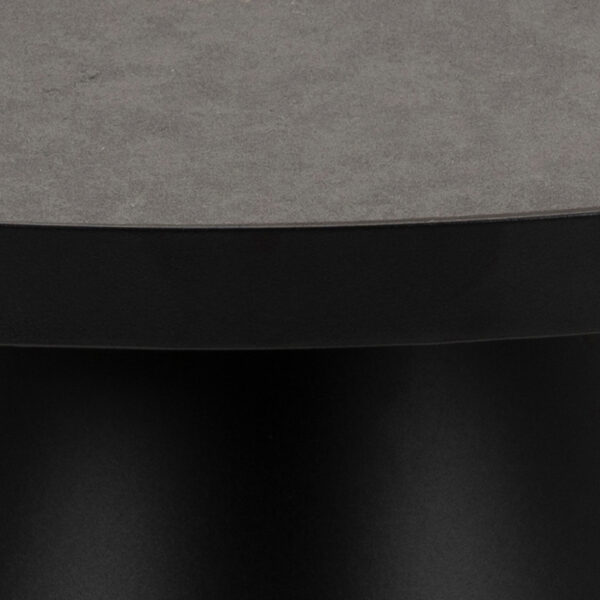 Soileil Round Ceramic Coffee Table in Black 45,7x45cm | Assembly Required