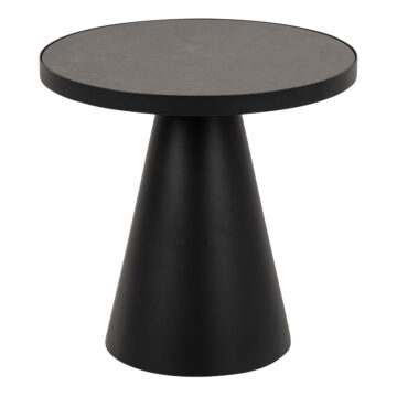 Soli Round Ceramic Coffee Table in Black 45