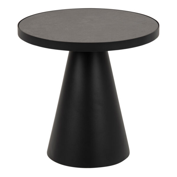 Soli Round Ceramic Coffee Table in Black 45