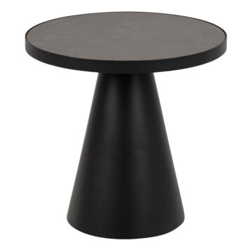 Soli Round Ceramic Coffee Table in Black 45