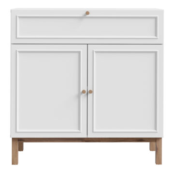 Wensley 2 Door 1 Drawer Console in Light Grey and Oak