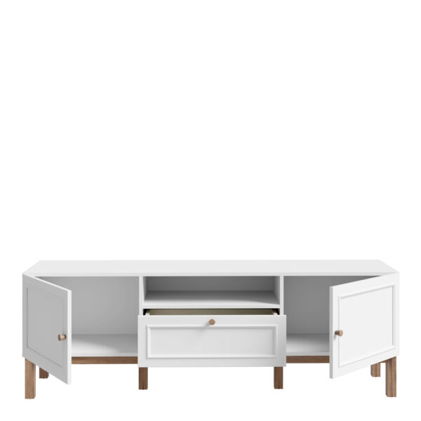Wesley 2 Door 1 Drawer TV Unit in Light Grey and Oak inc LED Lighting | Assembly Required