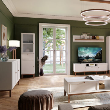 Wesley Light Grey 3 Door 1 Drawer Sideboard | Oak Finish