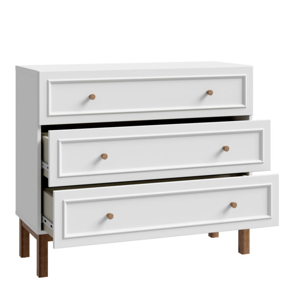 Wesley 3 Drawer Chest in Light Grey and Oak | Assembly Required