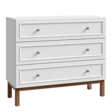 Wensley 3 Drawer Chest in Light Grey and Oak
