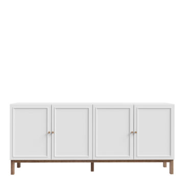 Wensley 4 Door 1 Drawer Sideboard in Light Grey and Oak