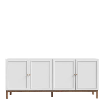 Wensley 4 Door 1 Drawer Sideboard in Light Grey and Oak