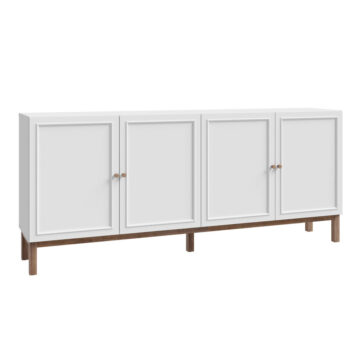 Wesley 4 Door 1 Drawer Sideboard in Light Grey and Oak