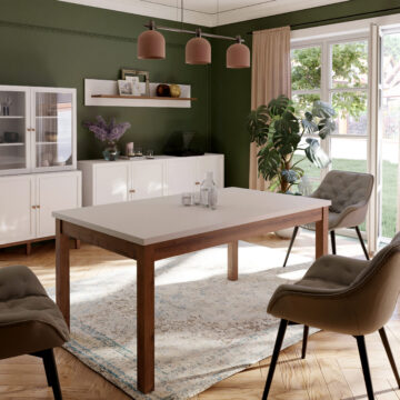 Wesley Light Grey Dining Table | Oak Finish | 160 – 207cm