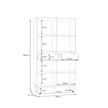 Wesley Light Grey 4 Door 2 Drawer Display Cabinet | Oak Finish