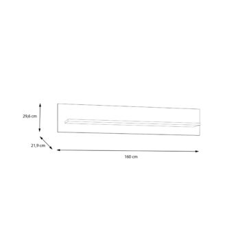 Wesley Light Grey Wall Shelf 160cm | Oak Finish