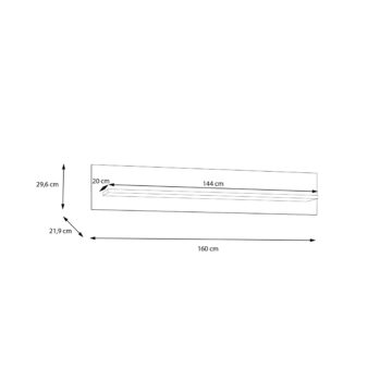 Wesley Light Grey Wall Shelf 160cm | Oak Finish