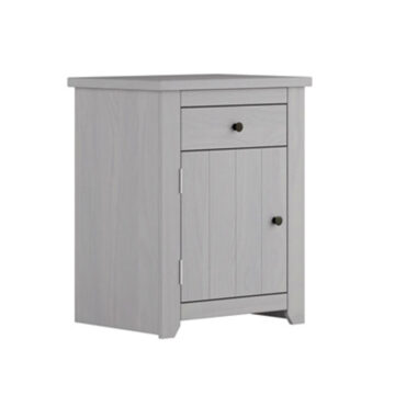 Heathrow Grey 1 Drawer 1 Door Bedside Cabinet