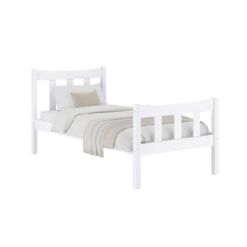 Heathrow White 3′ Single Bed