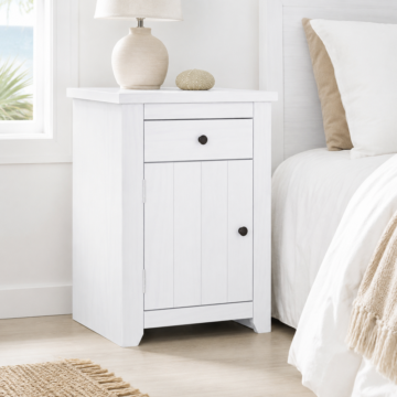 Heathrow White 1 Drawer 1 Door Bedside Cabinet