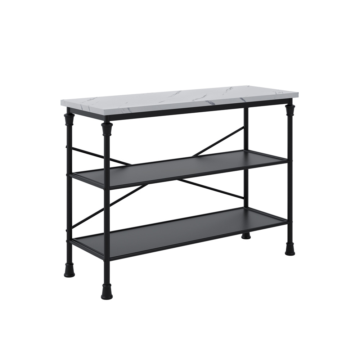 Fairmont Console Table | Black Metal Frame | Marble Effect Top