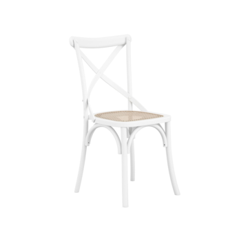 Fitzburg Pair of White / Cane Dining Chair | Assembled