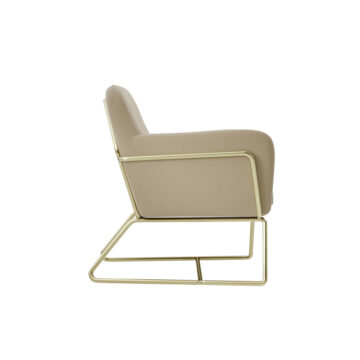 Lesley Armchair Beige Velvet / Brushed Gold