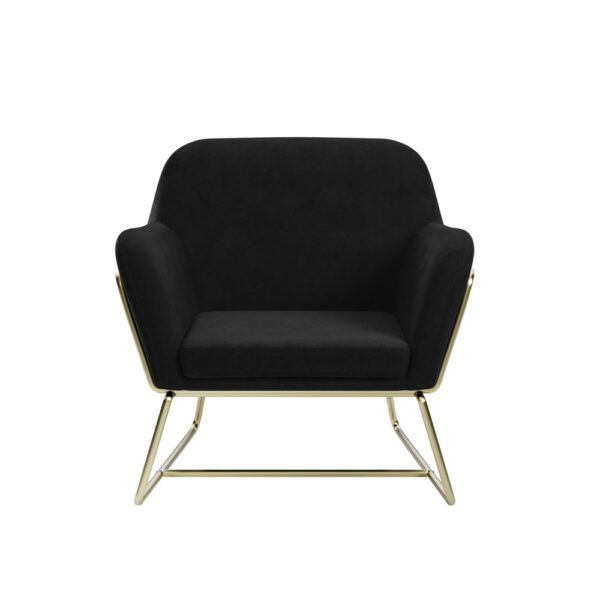 Lesley Armchair Black Velvet / Brushed Gold | Assembly Required