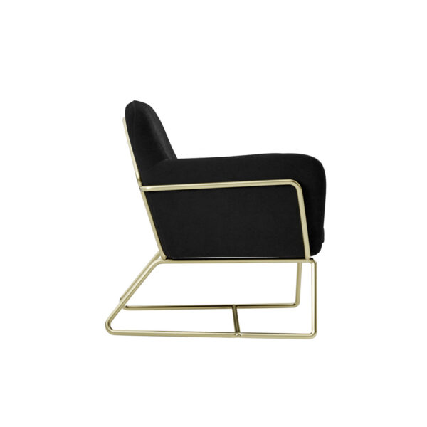 Lesley Armchair Black Velvet / Brushed Gold | Assembly Required