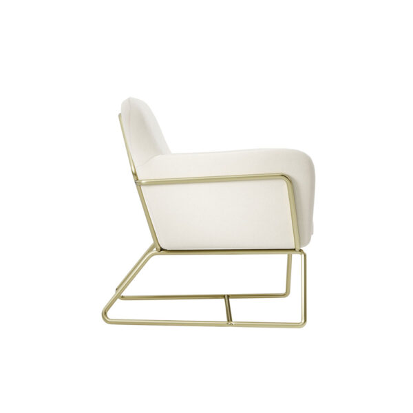 Lesley Armchair Cream Velvet / Brushed Gold | Assembly Required