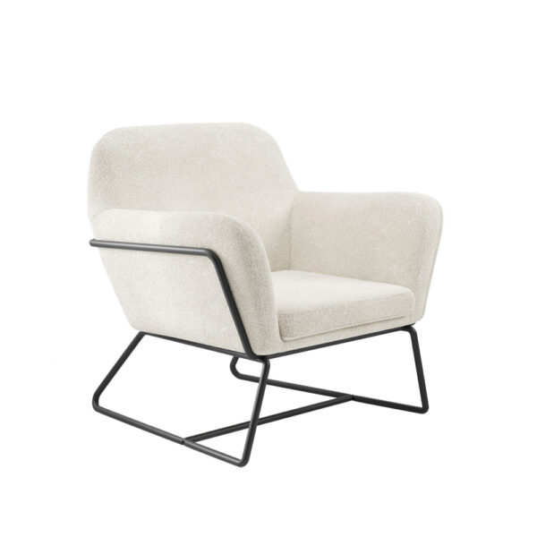 Lesley Armchair Ivory Boucle / Matte Black | Assembly Required