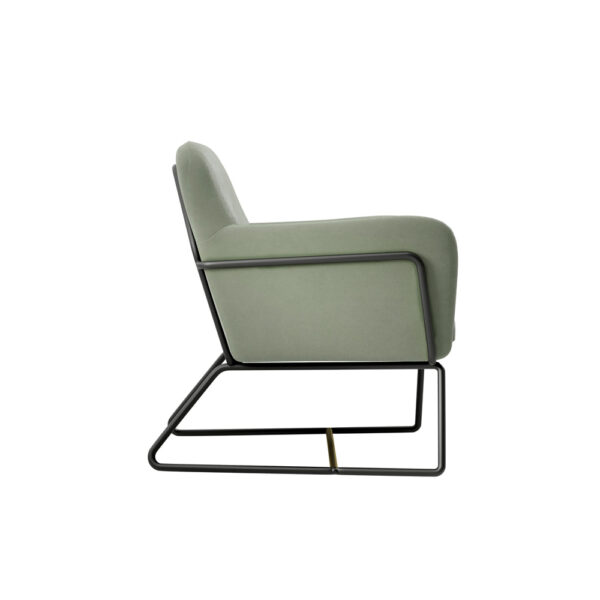 Lesley Armchair Sage Velvet / Matte Black | Assembly Required