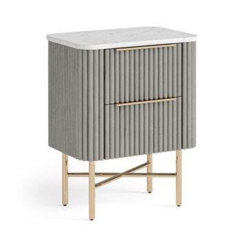 Isabelle Narrow Bedside - Marble Top | Assembled