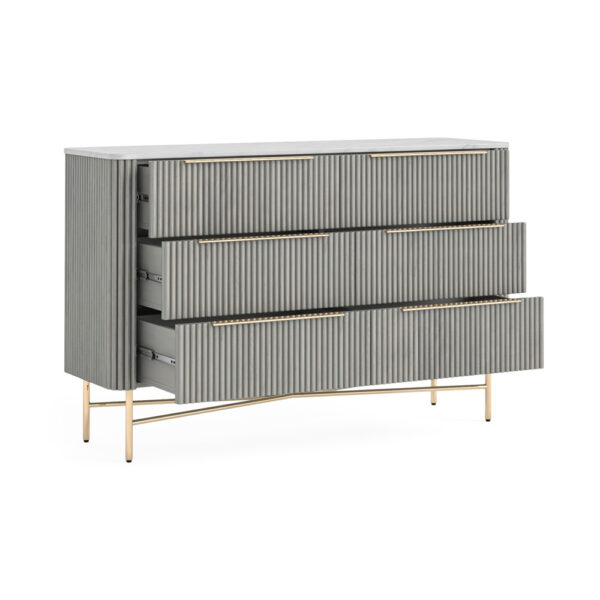 Isabelle 6 Drawer Chest - Marble Top | Fully Assembled