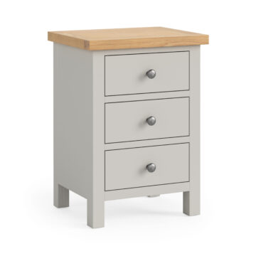Langdale Grey 3 Drawer Bedside Cabinet | Assembled