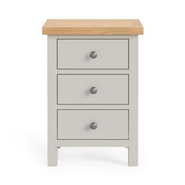 Langdale Grey 3 Drawer Bedside Cabinet | Assembled