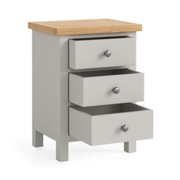 Langdale Grey 3 Drawer Bedside Cabinet | Assembled