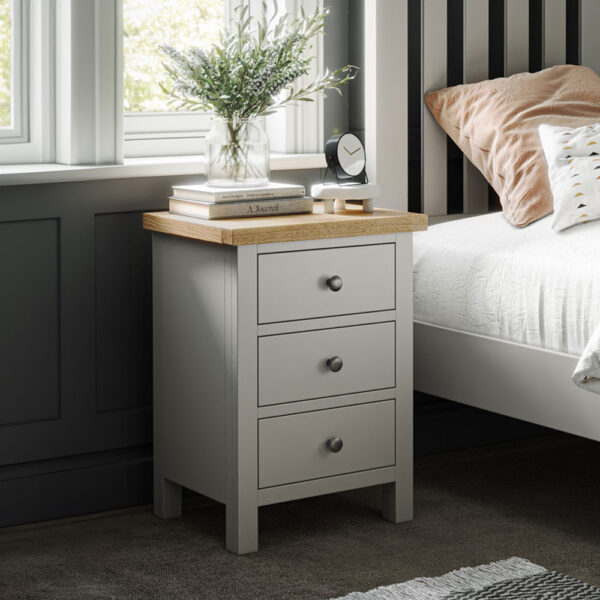 Langdale Grey Bedside Cabinet | Fully Assembled